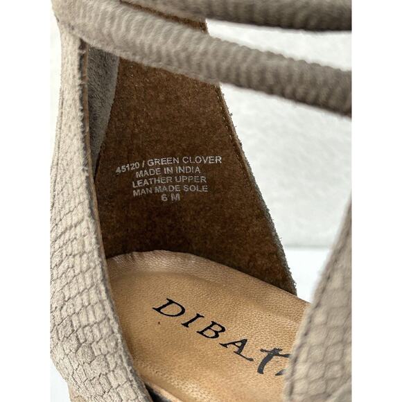 Diba True Green Clover Snakeskin Print Platform Wedge Suede Size 6 Taupe NIB‎ - Picture 8 of 9